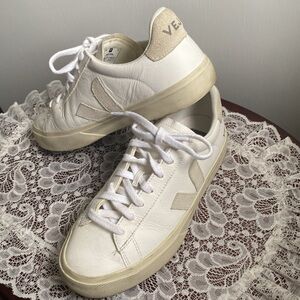 Veja Campo Sneaker White Natural Rubber Suede Icon Detail Size 8 Anthropologie